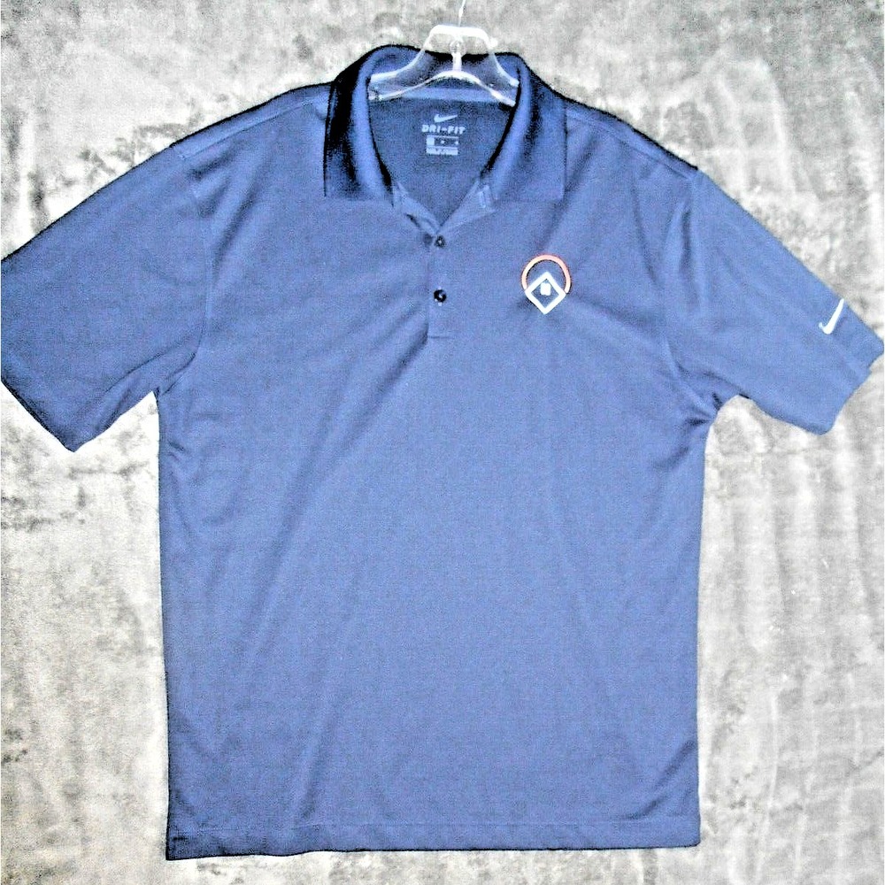 Mens Nike Golf Polo Size Medium Blue with Logo Embroidered Dri-Fit